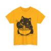 Cute Cat Eating Noodles T-shirt Cotton Tee - Image 8