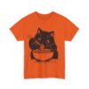 Cute Cat Eating Noodles T-shirt Cotton Tee - Image 9