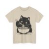 Cute Cat Eating Noodles T-shirt Cotton Tee - Image 6